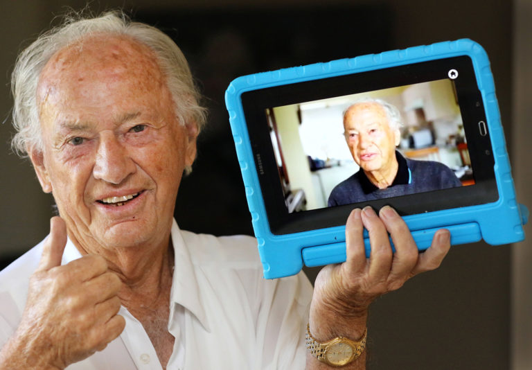 Ralph Heness with his tablet.