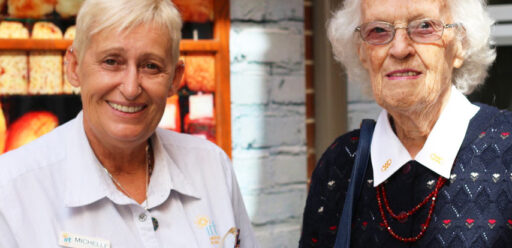 Aged care nurse with elderly woman